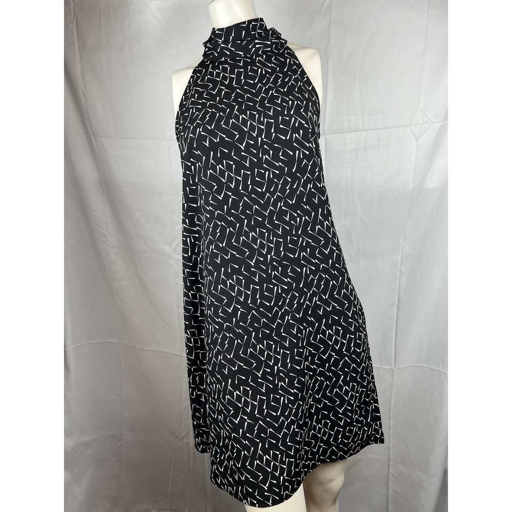 Banana Republic Black White Tie Neck Halter Dress Size 4 NWT